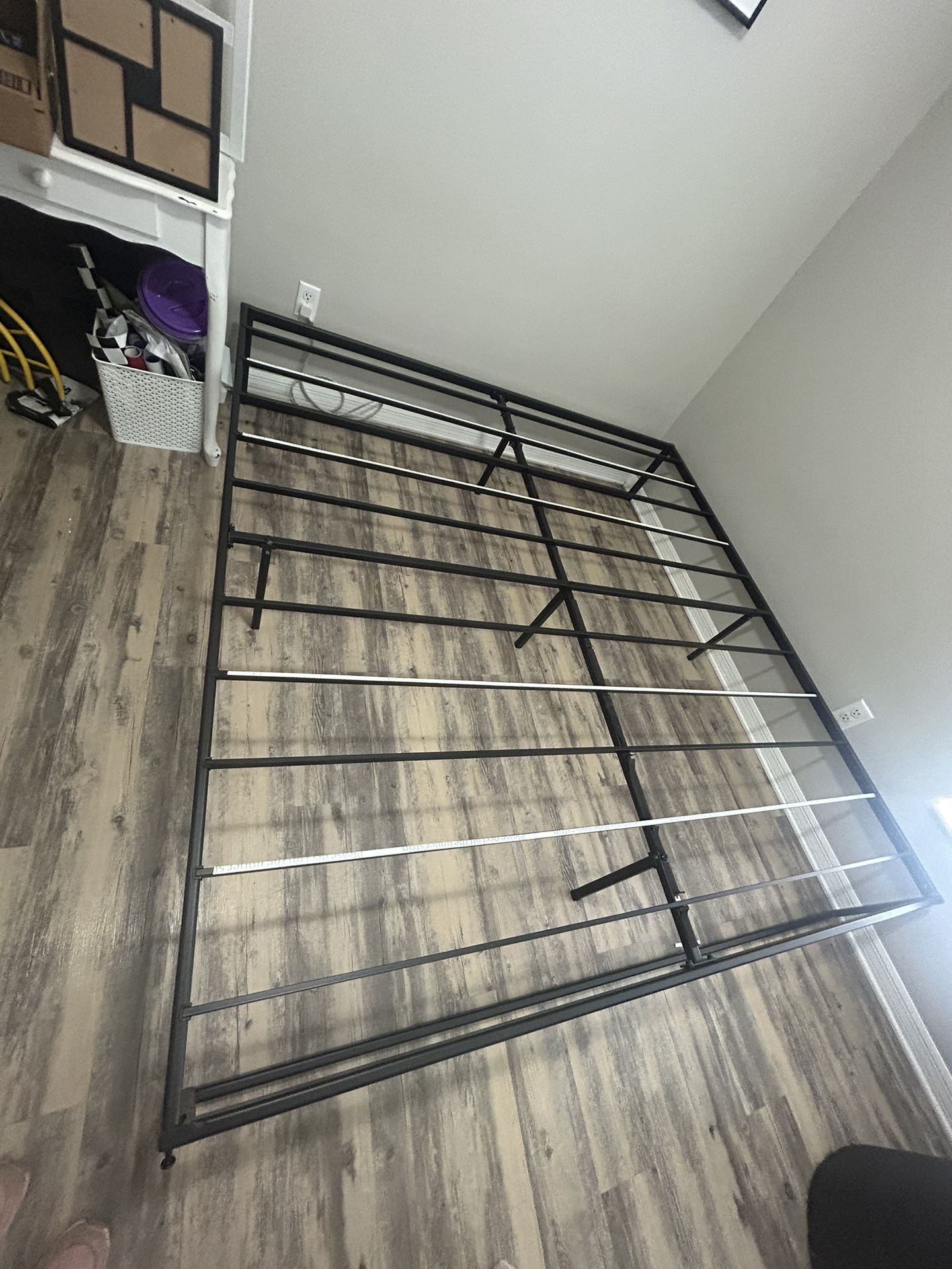 Black King Metal Bed Frame