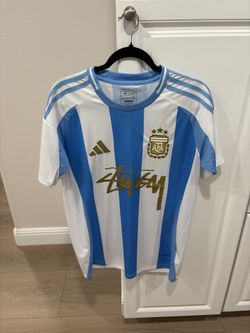Stussy X Argentina Adidas Soccer Jersey BNWT Medium