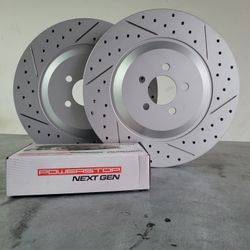 2021 DODGE CHARGER CHALLENGER 400mm Front Full Cast Replacement Rotor Drilled & Slotted Geomet Coated 