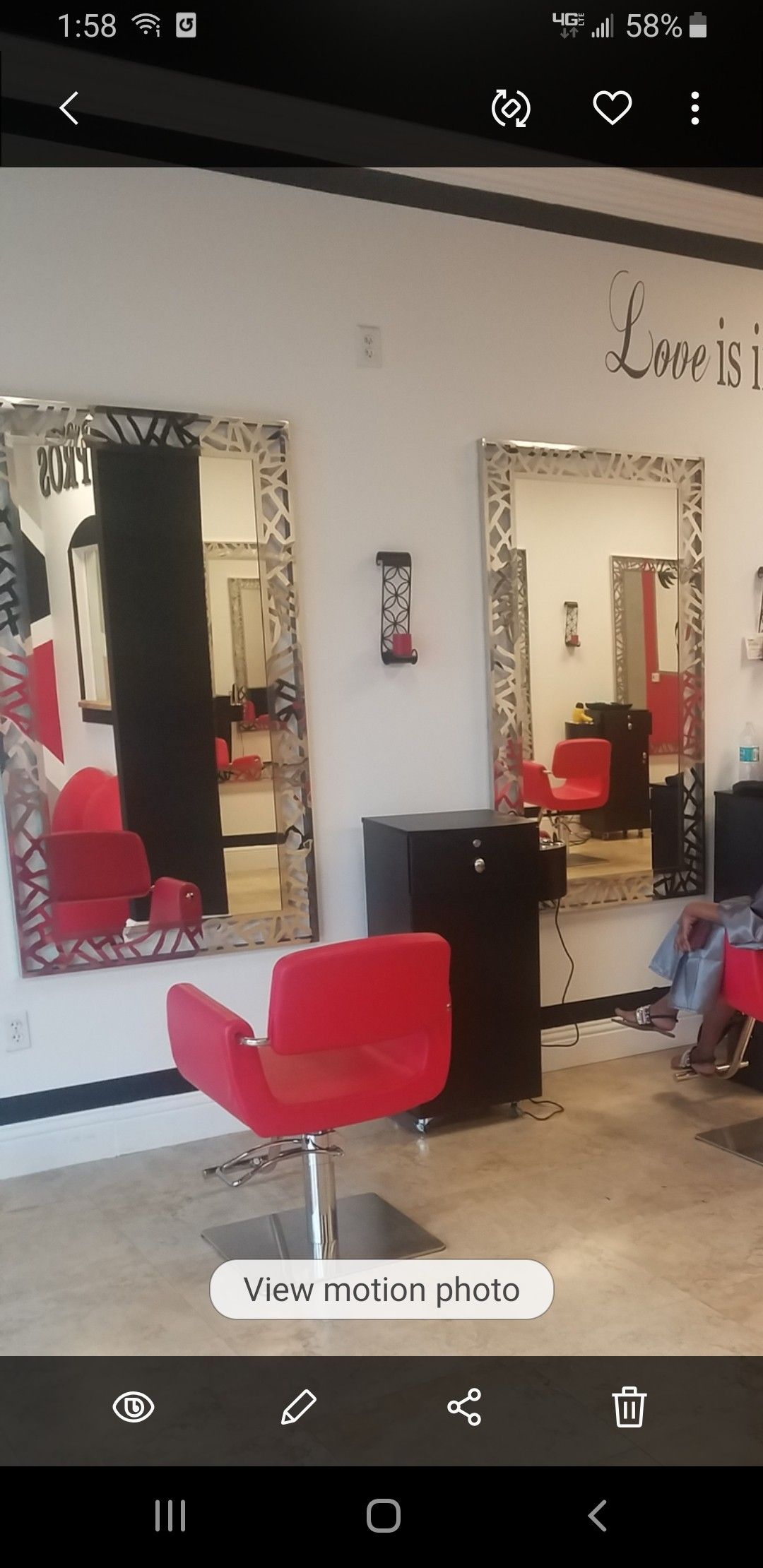 Salon Stations including CABINET, CHAIR & MIRROR