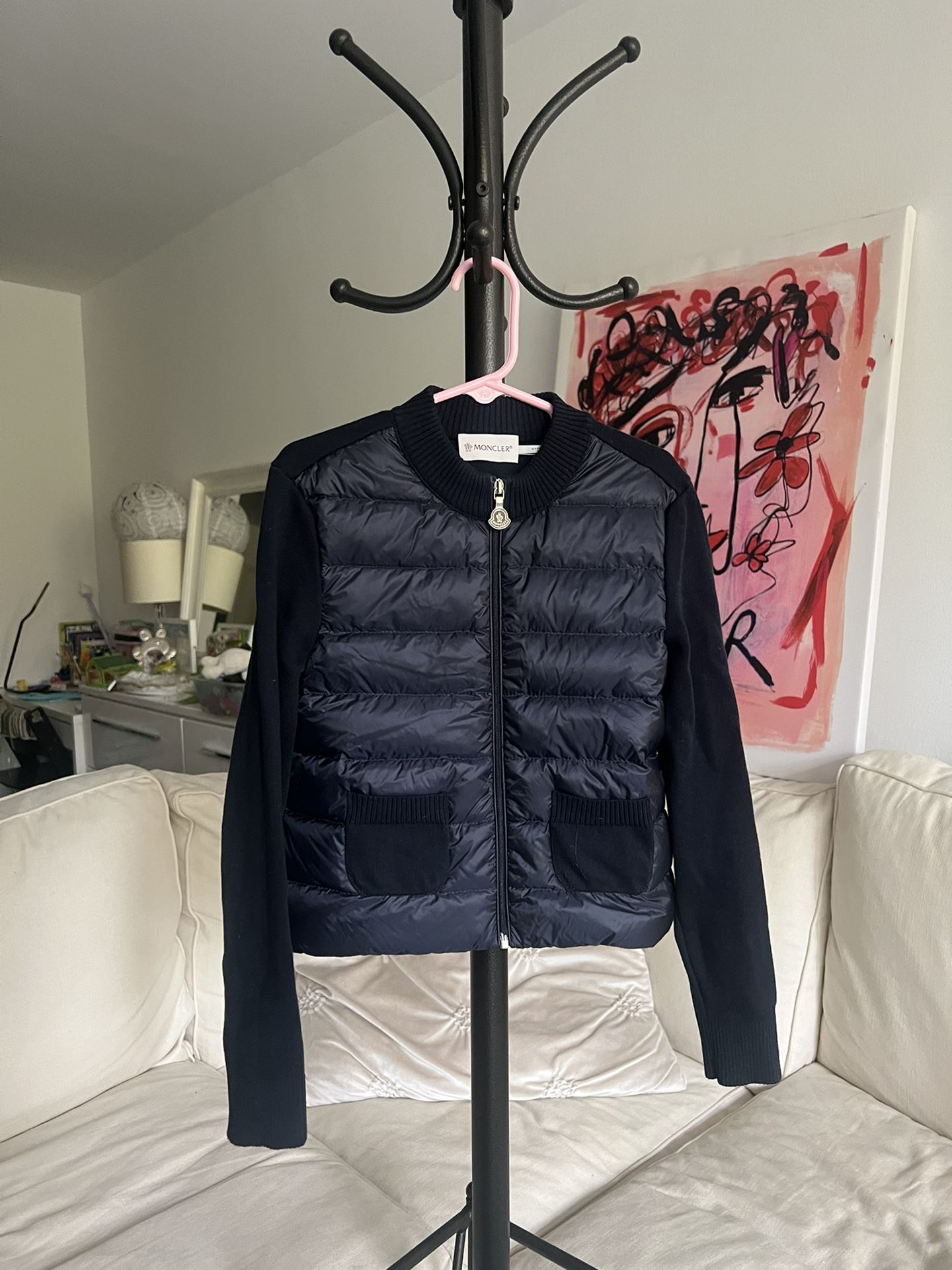 Moncler Girls Quilted Knit Down Cardigan