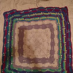 Beautiful Handmade, Crocheted Butterfly Baby Blanket. Never Been Used Before.