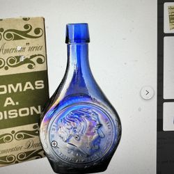 1970 Thomas A Edison Antique Vintage Decanter Bottle Collectible Nuline Wheaton Glass Co