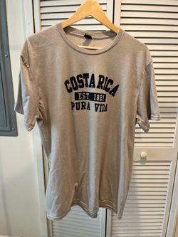 Costa Rica Pura Vida Est. 1821 Gray Graphic T-Shirt Size XL