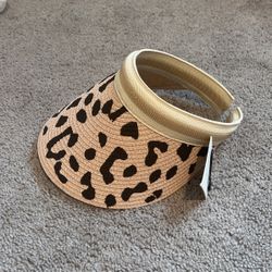 Pink Cheetah Visor Beach Hat