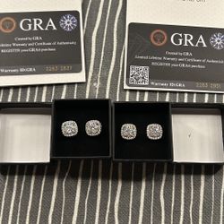 925 Sliver Mossinite Earrings 