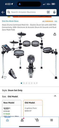 Brand New Alesia Electric Mesh Drum Set