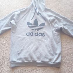 Men Adidas Pullover Hoodie Sweater Jacket Coat Grey Size 2XL 