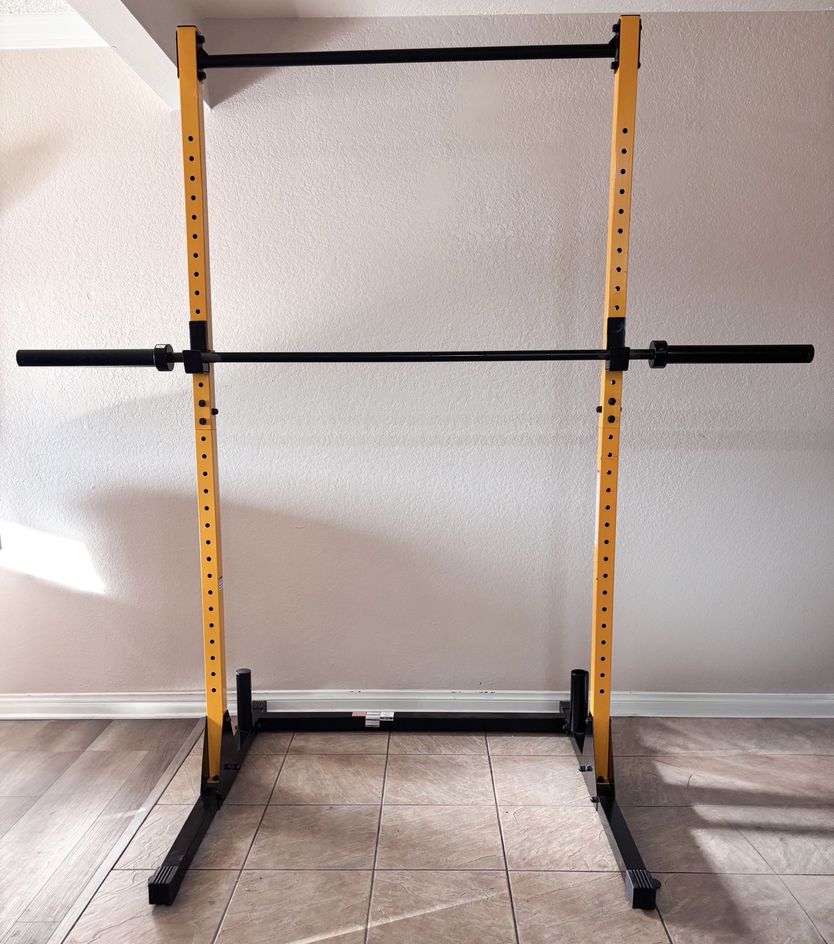 Squat Rack, Cap Barbell, Rubber Plates