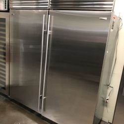 Sub Zero 72” Built In Side By Side Refrigerator Column Set 