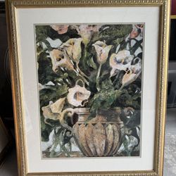 Painting of lily in vase