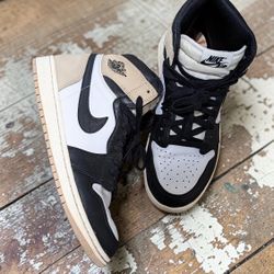 NIKE Jordan Women's 1 Retro HI OG Black/Legend MD “Latte” Sneakers Size 9.5