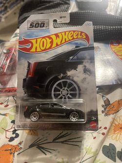 Black Cadillac CTS-V Hot Wheels diecast car 