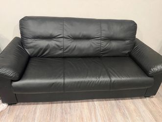 Black Faux Leather Loveseat 72" — $50 Moving Sale, Must Go by Monday