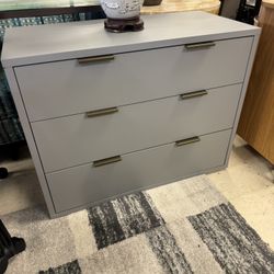 Three Drawer Gray Dresser