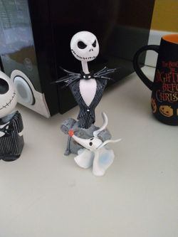 Vtg Ltd Edition Nightmare Before Christmas Jack Skellington/Zero Figurine 