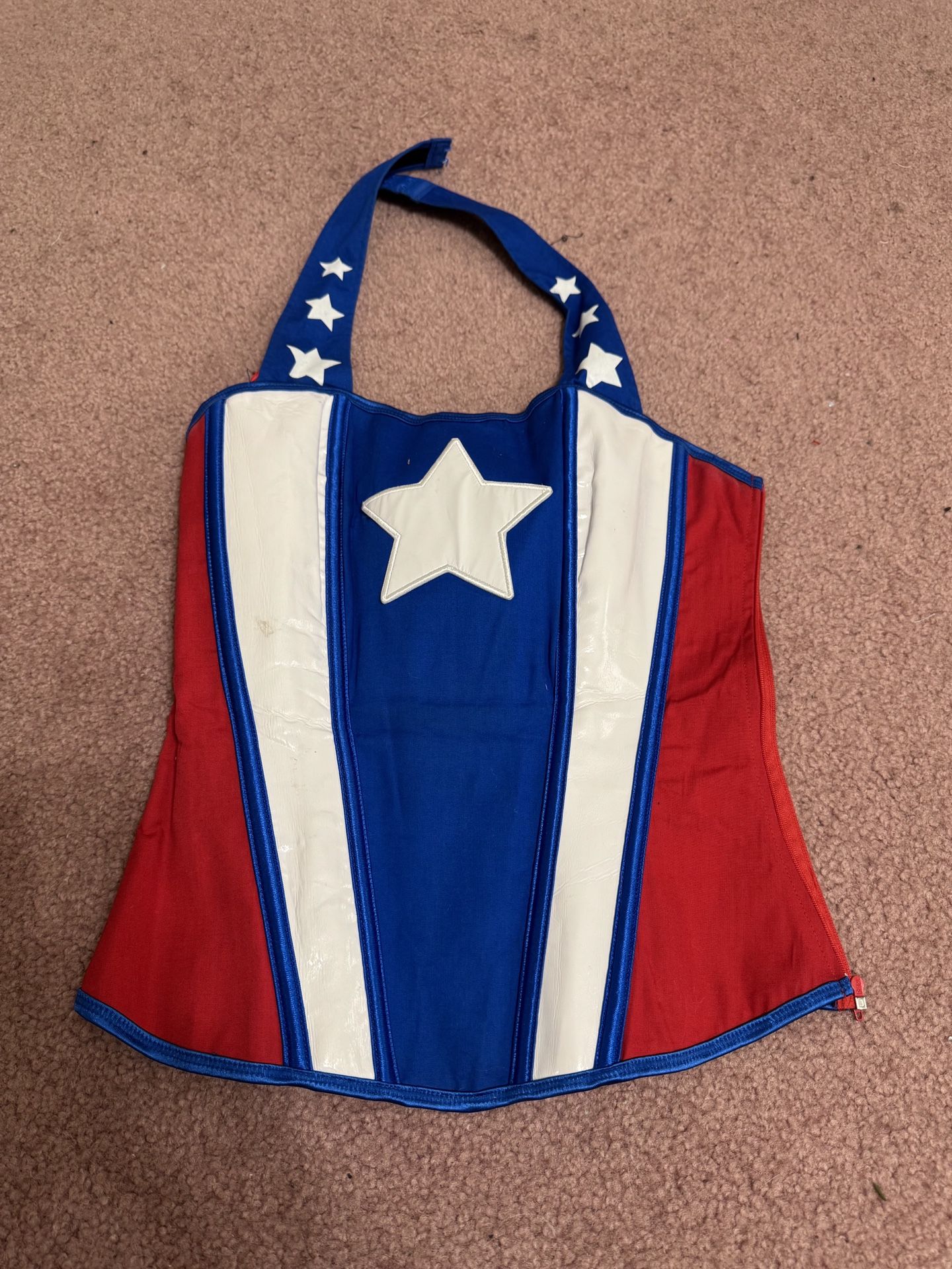 New Small medium red white wonder girl cosplay corset costume