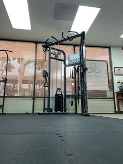 FITNESS- New Functional Trainer-Dual Adjustable Pulley -Gloss Grey-Heavy Duty-Smooth Glide