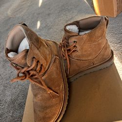 UGG Chestnut Suede Lace-Up Ankle Booties Size 6