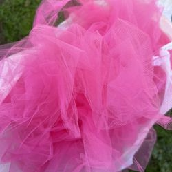 Hot Pink Tulle Table Skirt 