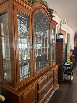 Dining set. Table, chairs and china cabinet