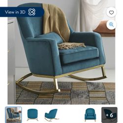 Lightly Used Velvet Rocking Chair