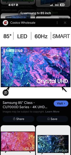 Samsung 85 In Smart Tv