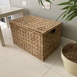 Storage rectangle basket rattan straw sturdy!