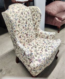 2 Floral Upholstered Wingback Armchair