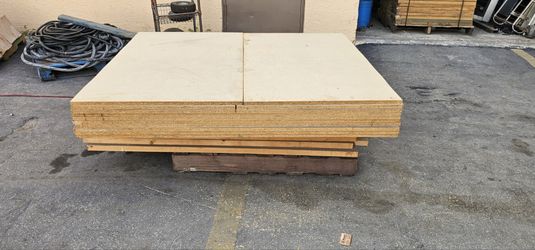 9 sheets of Particle Board.   65"  X  5'   7