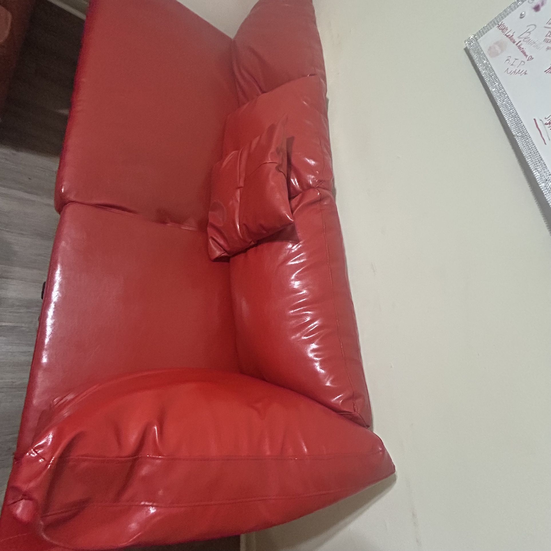 Half Sectional Red Couch