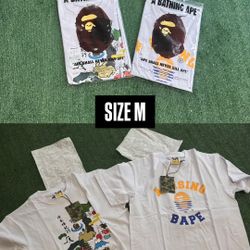 Bape T SHIRTS Size M (75 Each/Both 140)