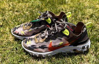 Nike React Element 87 Medium Olive / Bright Crimson