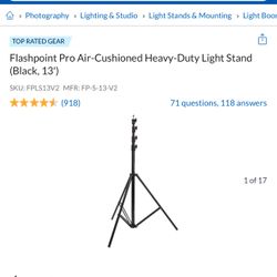 Flashpoint Pro Air-Cushioned  Light Stand (Black, 13')