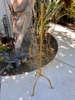 Gold Wire Dress Form Mannequin with Stand