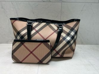 Authentic Burberry Nova Check Tote w/ Pouch – Coated Canvas (A1G006995)