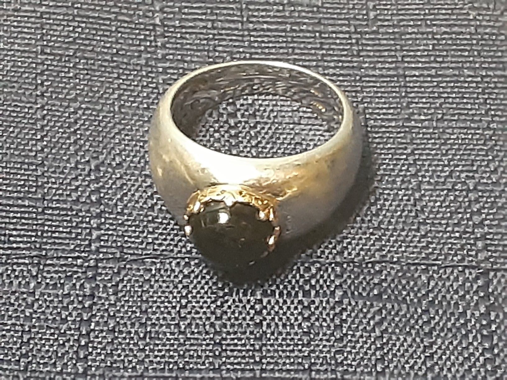 925 Silver 14k gold accent with black Onyx center stone