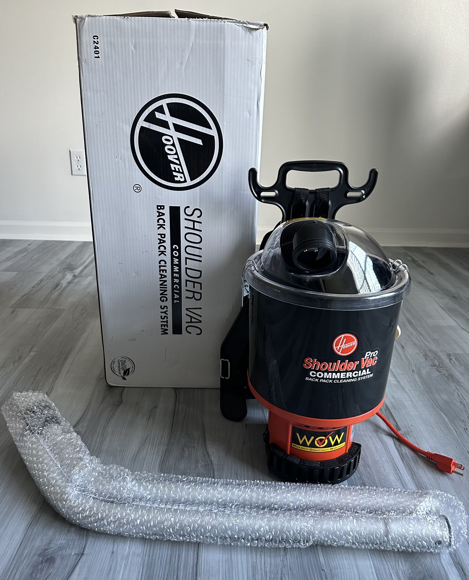 Hoover Shoulder Vac Pro Commercial Backpack Vacuum C2401 *OPEN BOX, NEVER USED