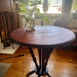 Antique Drop-Leaf Pedestal Table by The McClellan Mfg. Co., Los Angeles