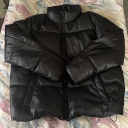 ZARA leather puffer
