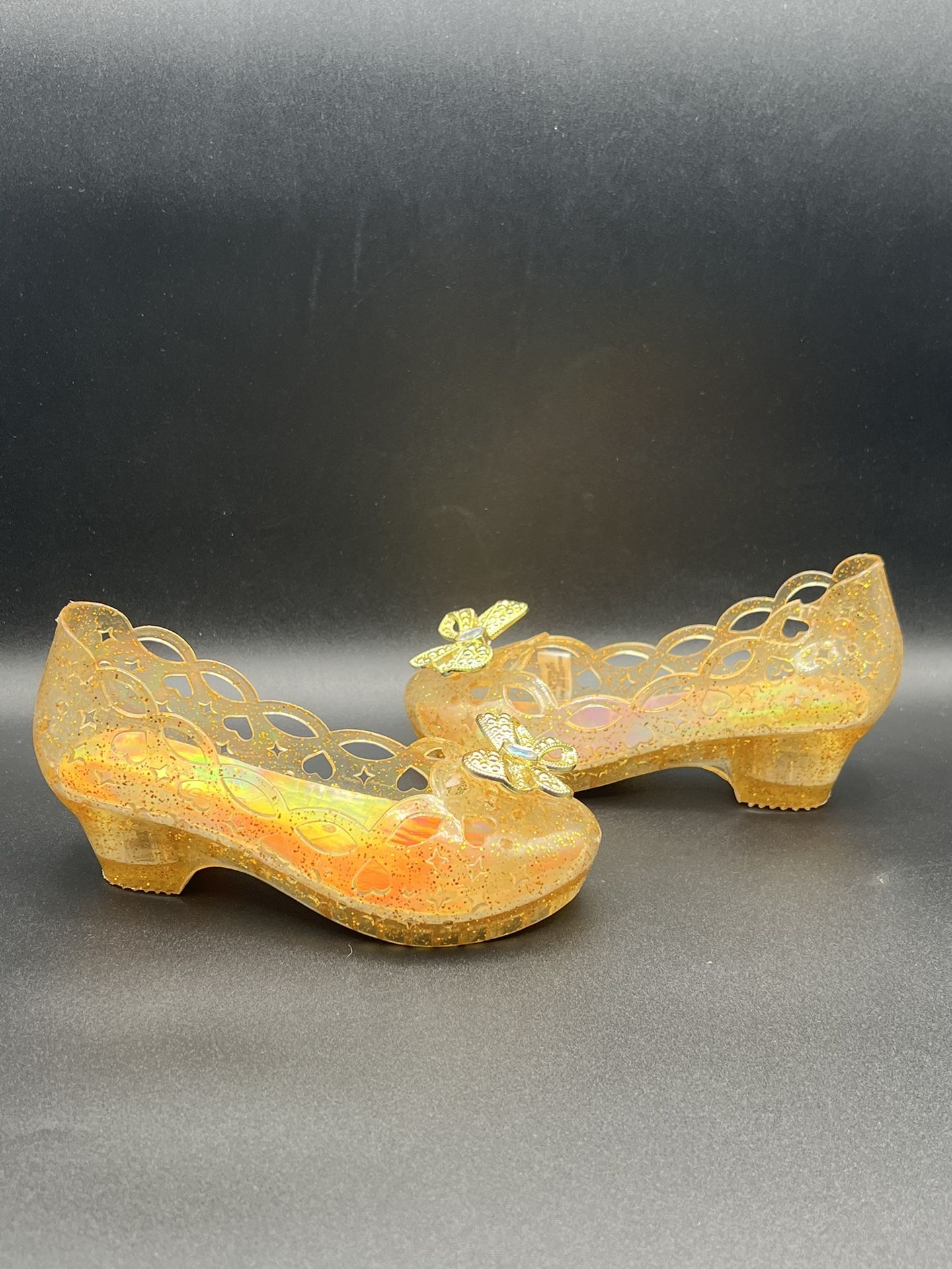 DISNEY Princess Costume Gold Jelly Dress Up Heels - Toddler Girls Size 9-10