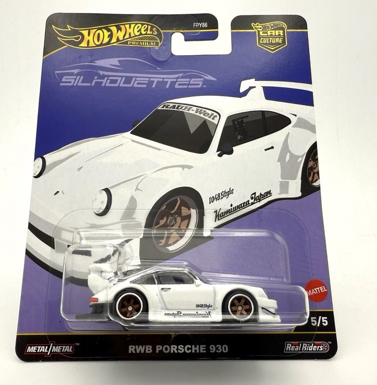 FREE SHIP Hot Wheels RWB Porsche 930 White Premium Silhouettes 2025