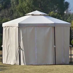 11’ Hexagon Outdoor Patio Tent Gazebo 
