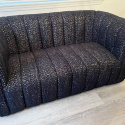 New Couch / Love Seat.  Boucle Fabric White Or Black.  Free Delivery!