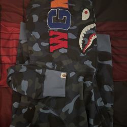 blue bape hoodie Size XL 