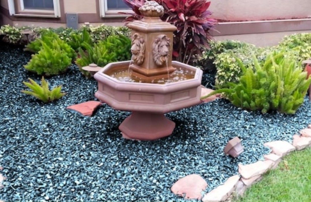 If it is still showing, it is still available.
Blue Rubber Mulch, Landscape, Playground, Garden Beds, Pool Area, walking, trails path
 Rubber, kids 