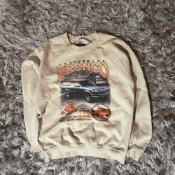 Ford Bronco sweatshirt in beige with classic logo graphic.