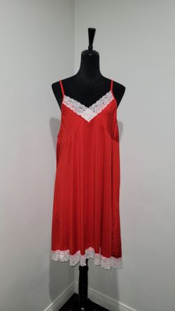 Slip style nighty Plus Size 3x Red with Lace stretch Cash only