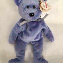 Collectible, Plush Ty blue bear bean bag toy.