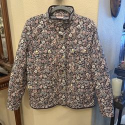 J. CREW Women Quilted Field Liberty Garden Floral Print Jacket Size Large